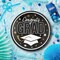 25 Count Black Congrats Grad 9 Inch Round Paper Plates for Graduation Party Decorations